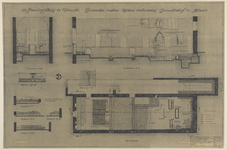 217502 Doorsneden, aanzichten en plattegrond van de gevonden restanten van de St. Paulusabdij tijdens de verbouwing van ...